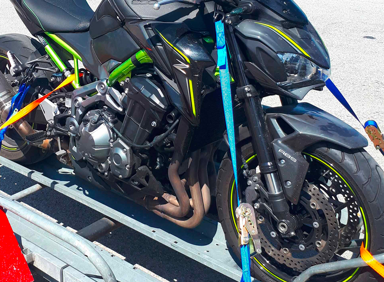 Arrimage de la moto